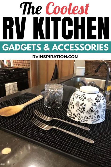 Motorhome Kitchen, Rv Dishes, Rv Kitchen Organization, Camper Organization Travel Trailers, Travel Trailer Organization, Travel Trailer Decor, Rv Supplies, Rv Inspiration, Trailer Organization