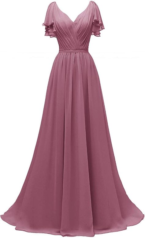 Evening Gowns Online, Wedding Evening Gown, Bridesmaid Dresses Long Chiffon, Bridesmaid Dresses With Sleeves, 파티 드레스, Indian Gowns Dresses, Evening Party Gowns, Chiffon Dress Long, Gowns With Sleeves