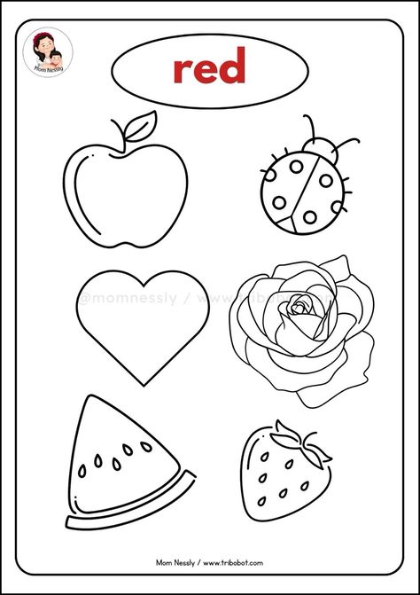 Red Objects Preschool, Red Color Worksheets Preschool, Red Crafts For Kids, Color Red Worksheets For Preschool, Red Crafts For Toddlers, Red Worksheets For Preschool, Red Colour Activity For Preschool, Red Activities For Toddlers, Colors Worksheet For Preschoolers