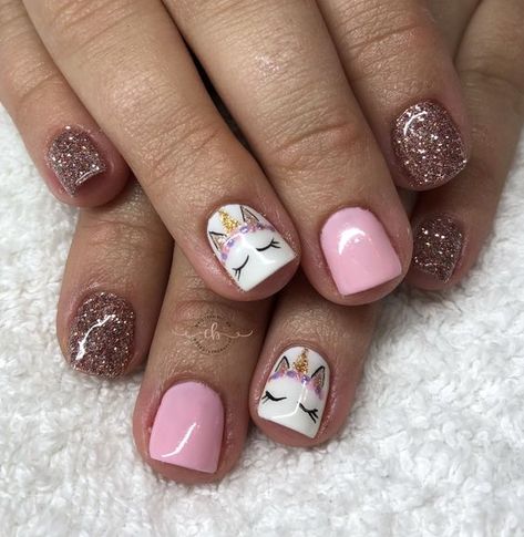 Unicorn Nails Designs, Unicorn Nail Art, Mystical Unicorn, Kids Nail Designs, Girls Nail Designs, Unicorn Nails, Her Nails, Nails For Kids, Nails Polish