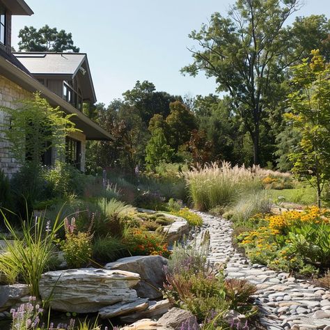 "Native Plant Landscaping is a beautiful and sustainable choice for any yard! 🌸🌿 Using plants that naturally thrive in your region, this landscaping style offers a delightful blend of local beauty and eco-friendliness. Quick to establish and bursting with resilience, Native Plant Landscaping is perfect for creating a low-mainte😃🌼 #NativePlantLandscaping #EcoFriendlyYard #SustainableGardening #LocalFlora" Indigenous Landscape Design, Native Lawn, Sustainable Landscape Design, Native Landscape Design, Native Plant Landscape, Sustainable Landscaping, Native Plant Gardening, Sustainable Garden, Yard Design