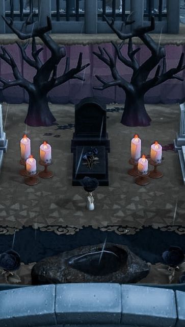 Spooky Acnh Island Ideas, Acnh Graveyard Designs, Animal Crossing Graveyard Codes, Acnh Cemetery Design Codes, Animal Crossing Graveyard Ideas, Acnh Whimsigoth, Acnh Cemetery Ideas, Animal Crossing Island Inspiration Goth, Animal Crossing Gothic Designs