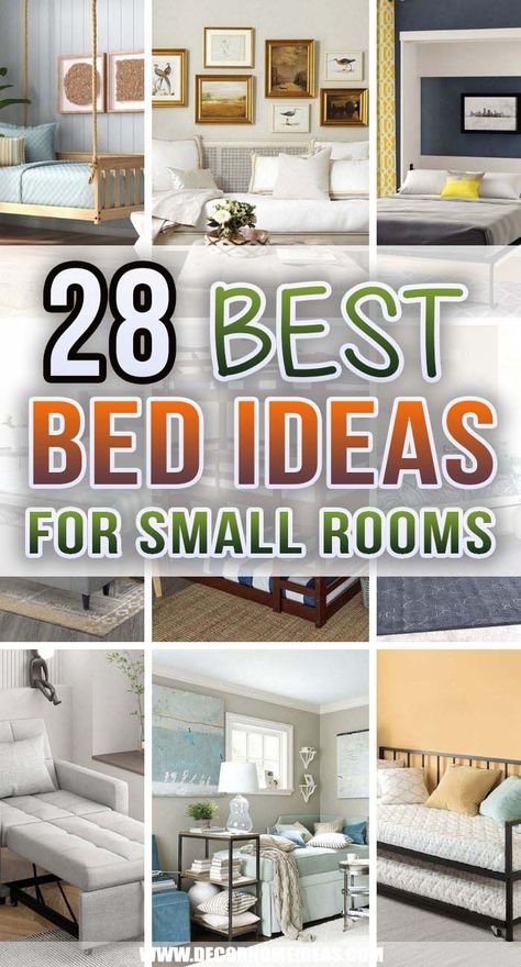 Best Beds For Small Rooms. If you are looking for some budget-friendly space saving ideas, we have an amazing selection of beds for small rooms to free even more space. #decorhomeideas Guest Bed Ideas For Small Space, Lots Of Beds In One Room Small Spaces, How To Fit Two Beds In A Small Room, Beds For Tiny Rooms, Bed Space Saving Ideas, Bed Alternatives Small Spaces, Beds In Small Spaces, Small Room Bed Ideas Space Saving, Bed For Tiny Room