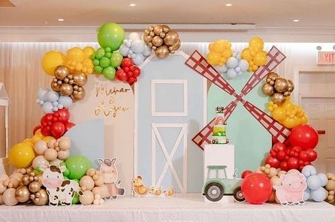 Farm Party Balloon Garland, Barnyard Balloon Arch, Barnyard Birthday Balloon Arch, Balloon Garland Farm Theme, Farm Balloon Garland, Farm Theme Backdrop, Farm Party Backdrop, Baloon Decorations Farm, Farm Backdrop