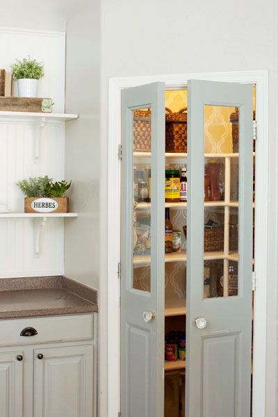 Kitchen Corner Pantry, Kitchen Pantry Doors, Corner Pantry, Small Pantry, Space Saving Kitchen, Kitchen Organization Pantry, Kitchen Pantry Design, Kitchen Pantry Cabinets, Farmhouse Kitchen Design