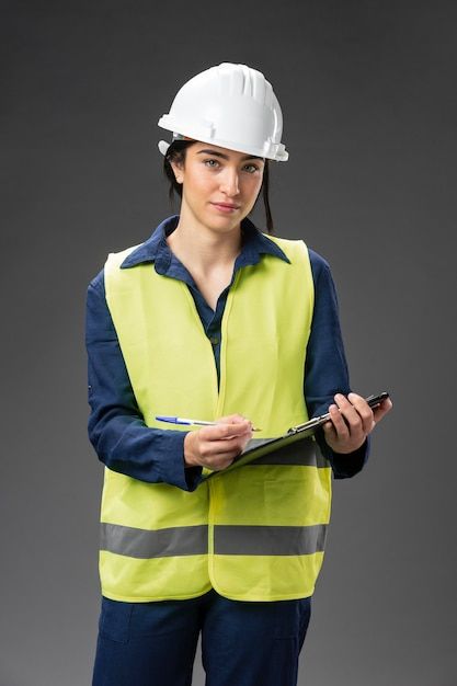 Engineer Girl, Women In Construction, Female Engineer, Portrait Female, Clipboard, Civil Engineering, Free Photo, Free Photos, Career