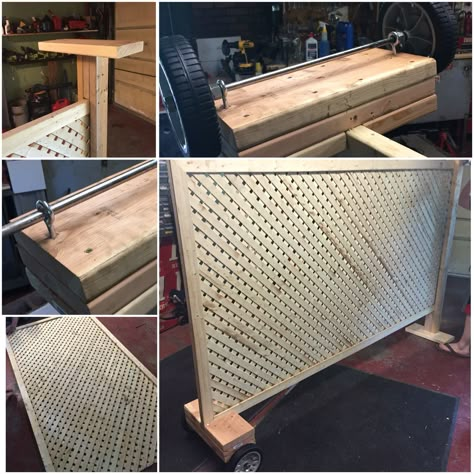 Movable Privacy Fence : cost me a total of $60. 4 by 8 lattice board. Added about 2 feet with the wheels and the wood on the bottom. Making it 6 by 8. Which was perfect. I fit two slabs of lattice inside the frame, so I can extend the lattice out, making the fence twice as long. Portable Privacy Fence Ideas Planter Boxes, Camper Privacy Fence, Movable Privacy Fence, Movable Privacy Screen Outdoor, Fence On Wheels, Moveable Privacy Screen, Temporary Fence Ideas, Movable Fence, Pergola Cost