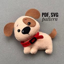 Dog Felt Pattern, Animal Felt Patterns, Dog Felt, Felt Dog Ornament, Cute Dog Toys, Felt Toys Patterns, Felt Dogs, Felt Pattern, Felt Patterns