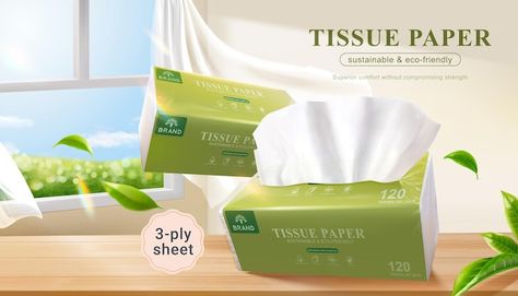 Tissue Ads Design, Tissue Creative Ads, Tissue Paper Banner, Bleach Drawing, Eco Friendly Brands, Photoshop Tutorial Design, Paper Banners, Creative Poster Design, Creative Posters