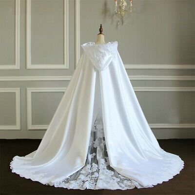 It will be sold out at a very favorable price! A: The wedding dress does not include any accessories such as gloves, wedding veil and the crinoline petticoat ( show on the pictures). High quality Satin lace Tulle. Wedding Cloak, Wedding Coat, Cape Wedding Dress, Wedding Cape, Wedding Jacket, Bridal Cape, Fantasy Gowns, Maid Dress, Winter Wedding Dress