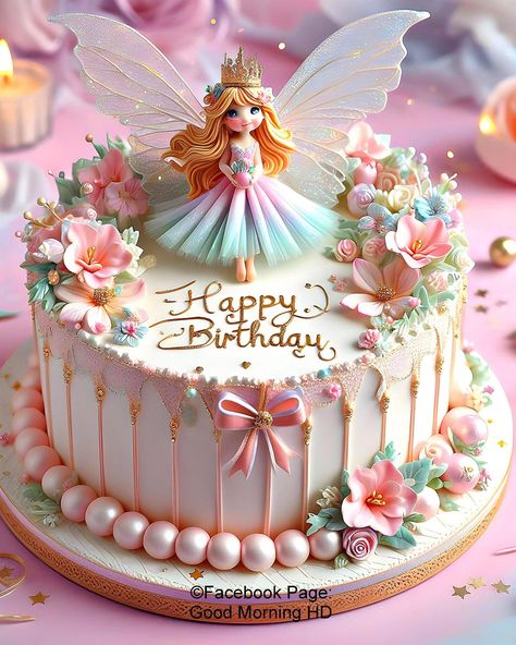 Vintage Fairy Cake, Fairy Princess Cake, Doll Cake Designs, Baby Shower Cake Designs, Fairy Birthday Cake, Recipes Tutorials, 25th Birthday Cakes, Butterfly Birthday Cakes, Birthday Cake Decorating Ideas