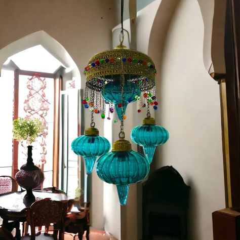 Aladdin Pendant Light, Moroccan Lamp, Moroccan Chandelier, Moroccan Pendant, Pendant Lights for Arabian Style Decoration, Moroccan Decor - Etsy Ireland Moroccan Hanging Lights, Moroccan Lamps Hanging, Hippy House, Turkish Hanging Lamp, Moroccan Henna Lamp, Hand Blown Glass Lighting, Glass Light Fixtures, Moroccan Chandelier, Blown Glass Lighting