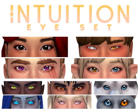 Intuition Eye Set Sims 4 Mods Eyes, Intuition Eye, Cc Face, Vampire Eyes, Mermaid Eyes, Cc Packs, Sims 4 Cc Eyes, Sims 4 Anime, Sims 4 Mm Cc