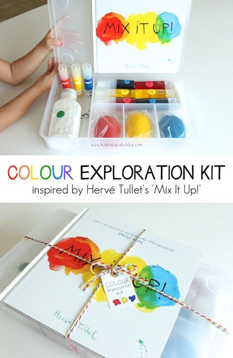 Colour Exploration Kit Inspired by 'Mix It Up!' | Mama.Papa.Bubba. Colour Exploration, Activity Box, Playdough Kits, Craft Kits For Kids, Activity Kits, Play Dough, Craft Box, Kits For Kids, Toddler Preschool