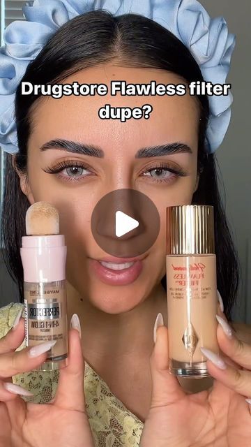 MARJAN on Instagram: "I Love my Charlotte Tilbury flawless filter! But if you are looking for a more affordable drugstore option then I definitely recommend trying out the maybelline! 

#makeup #makeuptutorial #makeupreview #flawlessfiltercharlottetilbury #makeupdupes #drugstoremakeup #drugstoremusthaves" Charlotte Tilbury Makeup Looks, Charlotte Tilbury Looks, Charlotte Tilbury Flawless Filter, Makeup Charlotte Tilbury, Hollywood Flawless Filter, Flawless Foundation Application, Flawless Filter, Charlotte Tilbury Makeup, Best Drugstore Makeup