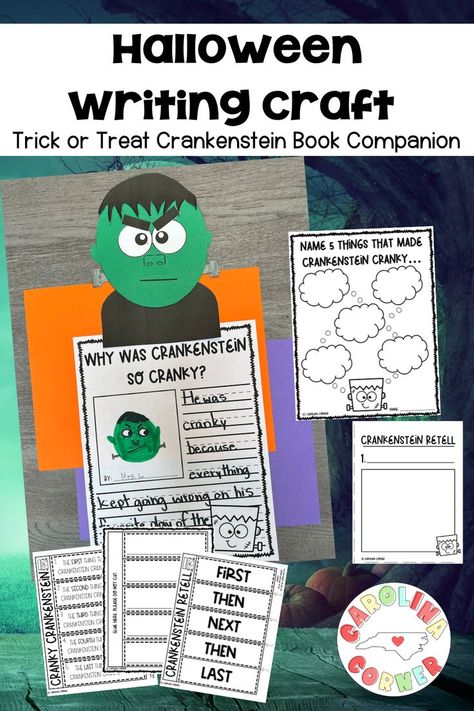 Crankenstein Activities Second Grade, Crankenstein Activities Kindergarten, Crankenstein Activities, Halloween Reading Comprehension, English Language Learners Activities, Retelling Activities, Reading Response Activities, Halloween Lesson, Halloween Reading