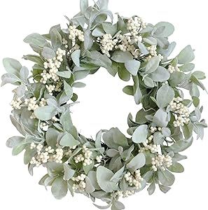 Bibelot 18 Inch Lambs Ear Wreath Spring and Everyday Lambs Leaves White Berries Wreath for Front Door, Everyday Grapevine Greenery Wreath for Indoor and Outdoor, Spring Berries Leaves Wreath … Ivory Hydrangea, Lambs Ears, Burlap Ribbon Bow, Window Place, Summer Greenery, Wreath With Burlap, Lambs Ear Wreath, Spring Door Wreaths, Door Wreaths Fall