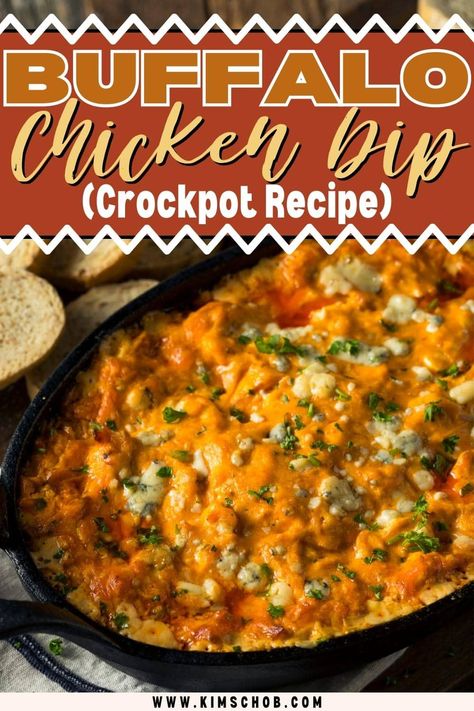 Slow Cooker Spicy Buffalo Chicken Dip is a quick and easy appetizer that is perfect for any tail-gaiting parties and potlucks Keto Buffalo Chicken Dip, Spicy Chicken Dip, Crockpot Buffalo Chicken Dip, Buffalo Chicken Dip Ingredients, Spicy Buffalo Chicken Dip, Keto Buffalo Chicken, Buffalo Chicken Dip Crock Pot, Crockpot Buffalo Chicken, Spicy Buffalo Chicken