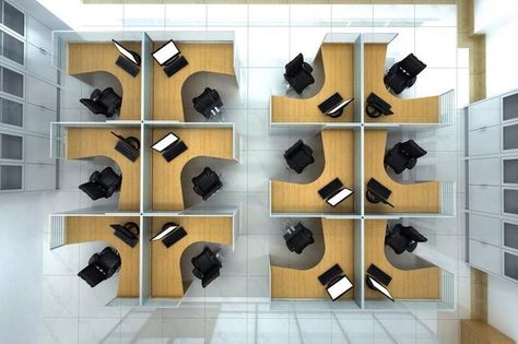 Office Cubicles Layout and Office Cubicles Designs | SPACEIO ... Cubicle Layout, Modern Office Cubicle, Office Cubicle Design, Office Cube, Cubicle Office, Cubicle Design, Feng Shui Office, Office Layout Ideas, Office Layouts