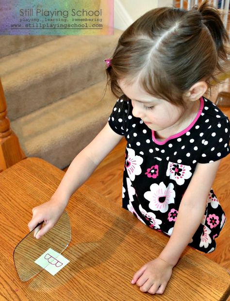 Symmetry Preschool, Mirror Activities, Line Of Symmetry, Alphabet Sort, Handheld Mirror, Letter Form, Mirror Reflection, Letter Recognition, Home Activities