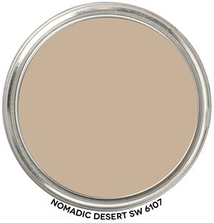 Desert Paint Colors Sherwin Williams, Nomadic Desert Sherwin Williams, Desert Sand Paint Color, Sherwin Williams Nomadic Desert, Desert Paint Colors, Paint Blob, Nomadic Desert, Desert Nomad, Modern Mediterranean Homes