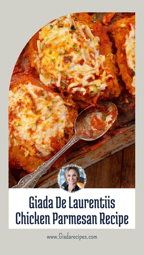 Giada De Laurentiis Chicken Parmesan Recipe Italian Chicken Parmesan Recipe, Italian Chicken Parmesan, Giada Recipes, Chicken Parmesan Recipe, Parmesan Recipe, Chicken Parmigiana, Parmesan Recipes, Giada De Laurentiis, Italian Chicken