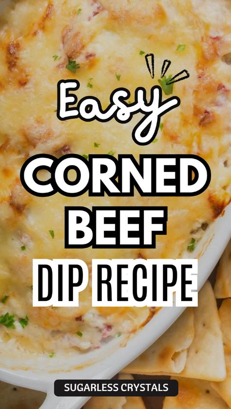 This baked Corned Beef Dip is a rich, creamy appetizer that’s sure to impress. Made with tender corned beef, sauerkraut, and a blend of cheeses, this dip is perfect for any occasion. Serve it in a bread bowl for a fun twist or with crackers and veggies for a crunchy contrast. Whether you're making it cold or hot, this Corned Beef Dip recipe is a flavorful addition to any appetizer spread. Corn Beef Dip, Corned Beef Dip, Beef Dip Recipe, Tender Corned Beef, Baked Corned Beef, Simple Appetizers, Minced Meat Dishes, Classic Dressing, Beef Dip