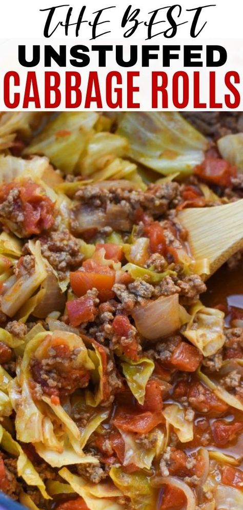 Cabbage Recipes Healthy, Unstuffed Cabbage Rolls, Easy Ground Beef Recipes, Cabbage Casserole Recipes, Beef Recipes For Dinner Easy, Recipes For Dinner Easy, Unstuffed Cabbage, Easy Ground Beef, Cabbage Rolls Recipe