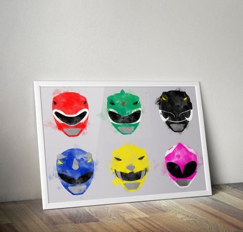 Mighty Morphing Power Ranger Helmet Poster Power Ranger Helmet, Power Rangers Helmet, Green Power Ranger, New Power Rangers, Pink Power Rangers, Go Go Power Rangers, Pink Power, Green Power, Mighty Morphin Power Rangers