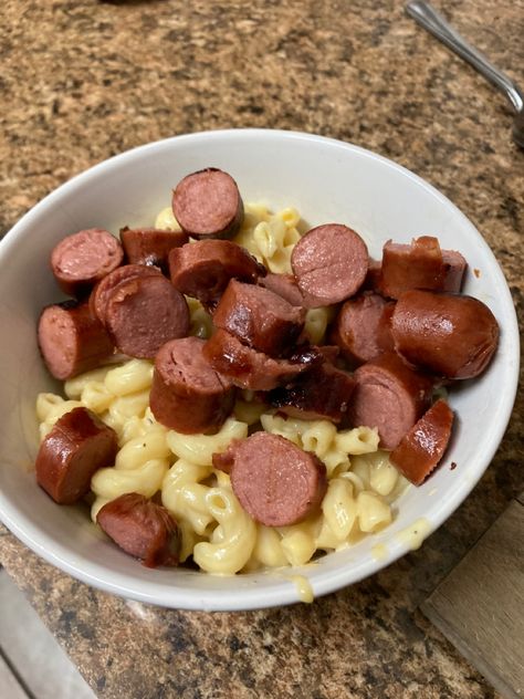 Macaroni And Hot Dogs, Mac And Cheese And Hot Dogs, Mac And Cheese With Hotdogs, Mac And Cheese With Hot Dogs, Mac N Cheese And Hot Dogs, Mac And Chese, Hot Dog Mac And Cheese, Mac And Cheese With Hot Dogs Recipe, Hot Dog Aesthetic