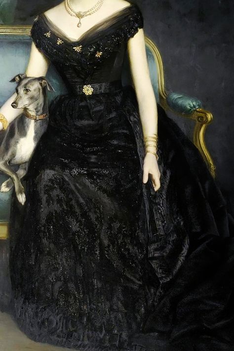 warpaintpeggy: “ INCREDIBLE DRESSES IN ART (126/∞) Marie Gräfin zu Münster by Harry von Hente, 1890 ” Incredible Dresses, Gaun Abad Pertengahan, Istoria Artei, Dress Painting, Robes Vintage, Art Details, Old Dresses, Victorian Art, Historical Dresses