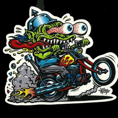 Chopper freak full color shaped vinyl sticker Ed Roth Art, Kustom Kulture Art, Rat Fink, Biker Art, Skate Art, Lowbrow Art, 3d Drawings, Weird Art, Color Shapes