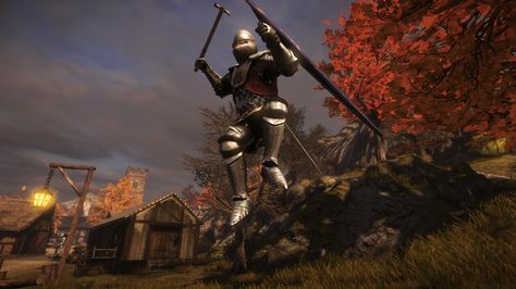 Chivalry | Chivalry: Medieval Warfare launched this week on Steam. It’s the ... Chivalry Painting, Chivalry Medieval Warfare, Medieval Warfare, Dark & Stormy, Game Developer, Suit Of Armor, The Glory, Crusades, Lamp Post