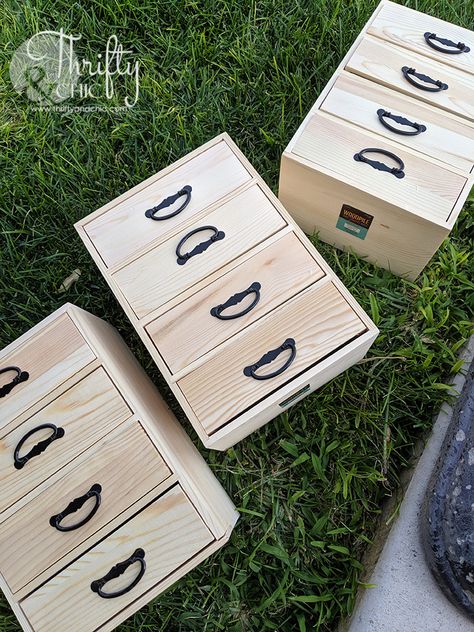 DIY Apothecary Cabinet, Apothecary cabinet tutorial, how to make an apothecary cabinet, diy printer's cabinet, diy storage with lots of drawers, easy farmhouse craft, diy farmhouse decor and decorating ideas Wood Apothecary Cabinet, Diy Apothecary Shelves, Herb Cabinet Diy, Diy Apothecary Drawers, Apocothary Cabinets, Diy Apothecary Cabinet Dollar Tree, Diy Craft Storage Cabinet How To Build, Apothecary Storage Cabinets, Witch Apothecary Cabinet Diy