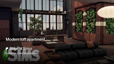 Get more from Bojana Sims on Patreon Sims Loft Apartment, Sims 4 Brooklyn Apartment, The Sims 4 Loft Apartment, Sims 4 Apartment Download Patreon, Pinecrest Apartments 402 Sims 4, 702 Zenview Apartment Sims 4, Modern Loft Apartment, Home Office Modern, Modern Loft