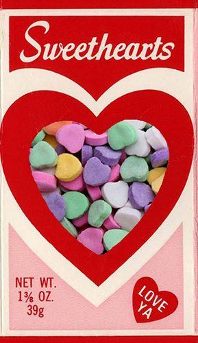 Sweethearts vintage candy box Heart Sayings, Flower Wall Hanging Decor, Room Hanging Decor, Diy Paper Wall Hanging, Sweetheart Candy, Wall Hanging Ideas, Heart Shaped Candy, Nostalgic Candy, Flower Wall Hanging