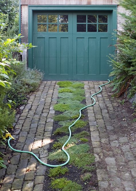 Eco Friendly Green Driveways - A Living Permeable Driveway, Porous and Alive Living Driveway, Green Garage, Grass Driveway, Permeable Driveway, Brick Driveway, Urban Homestead, Driveway Design, Driveway Landscaping, Paver Driveway