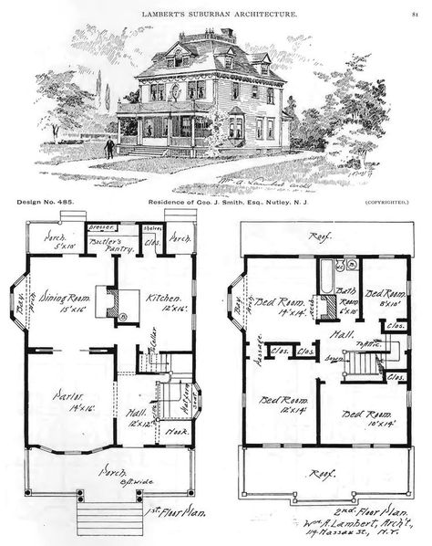 Queen Anne Victorian House Plans, Swedish House Plans, Old House Floor Plans, Queen Anne Victorian House, Four Square Homes, Square House Plans, House Plans Ideas, Victorian House Plans, Unique House Plans