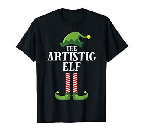 Artistic Elf Matching Family Group Christmas Party Pajama T-Shirt. #fashion Office Party Outfit, Christmas Eve Pictures, Xmas Morning, Tall Elf, Office Party Outfits, Elf T Shirt, Costume Shirts, Geocaching, Christmas Couple