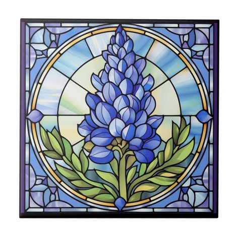 Texas Bluebonnets, Stained Glass Light, Window Clings, Stained Glass Diy, Faux Stained Glass, Stained Glass Designs, Blue Bonnets, Light Switch Covers, Stained Glass Mosaic