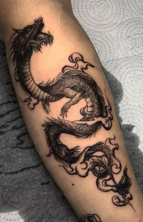 Dragon Tattoo Forearm, Dragon Tattoo Arm, Dragon Tattoos For Men, Bookish Tattoos, Chinese Dragon Tattoos, Tattoo Meanings, Dragon Sleeve Tattoos, Dragon Tattoo For Women, Dragon Tattoos