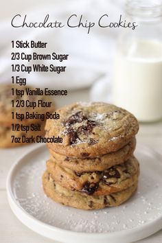 The most delicious chocolate chip cookies! Crunchy on the outside and gooey in the centre. Chocolate Chip Cookies Crunchy, The Best Chocolate Chip Cookies Recipe, Delicious Chocolate Chip Cookies, Chewy Chocolate Chip Cookies Recipe, The Best Chocolate Chip Cookies, Best Chocolate Chip Cookies Recipe, Best Chocolate Chip Cookies, Shortbread Recipe, Millionaire Shortbread