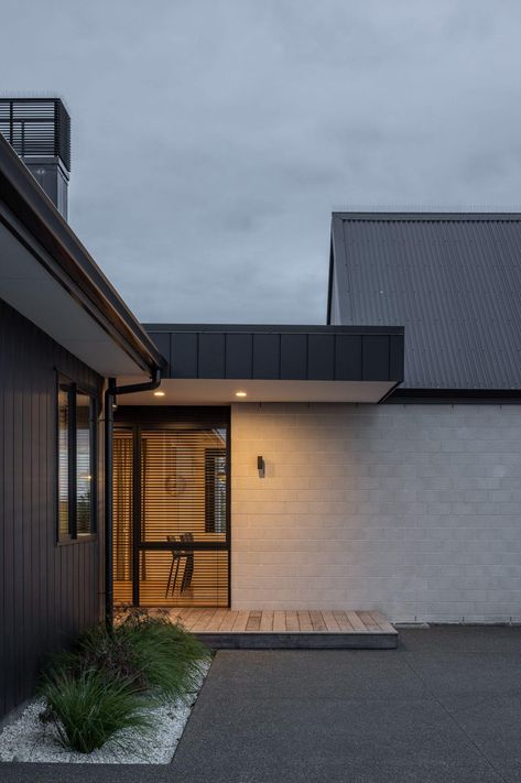 Maronan House by Chilton + Mayne Architecture Ltd | ArchiPro NZ Contemporary Farmhouse Exterior, Nz House, Gable Wall, Brick Columns, Hallmark Homes, House Cladding, Modern Barn House, Rural House, House Studio