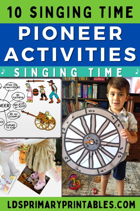 Primary Music Ideas, Primary Singing Time Ideas, Pioneer Activities, Lds Primary Songs, Singing Time Ideas, Lds Primary Singing Time, Primary Program, Pioneer Day, Primary Chorister