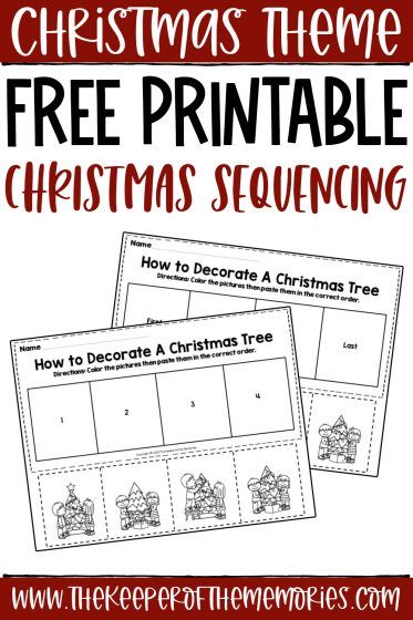 Christmas Sequencing Activities, Sequencing Kindergarten, Christmas Cookies Santa, Sequence Of Events Worksheets, Sequencing Words, Sequencing Events, Sequencing Activities Kindergarten, Christmas Reading Comprehension, December Preschool