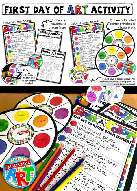 My art students will love this on the first day! Art Icebreakers, Art Education Projects, Elementary Art Rooms, Back To School Art, Art Worksheets, Icebreakers, Art Student, Art Students, Art Activity