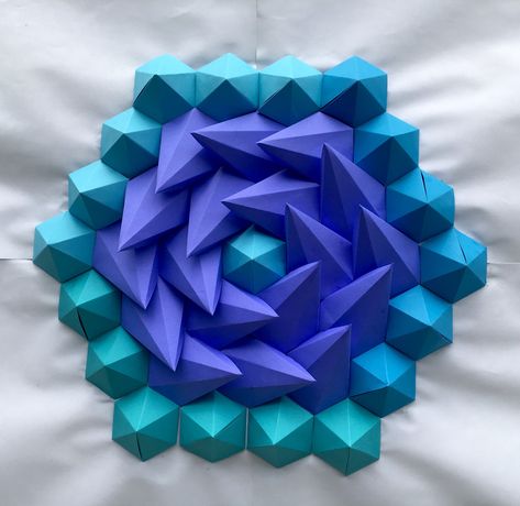 3d Tessellation, Paper Kaleidoscope, Origami Wall Art, Origami Yoda, Origami Dragon, Origami Fish, Origami Patterns, Wood Wall Art Diy, Handmade Charlotte