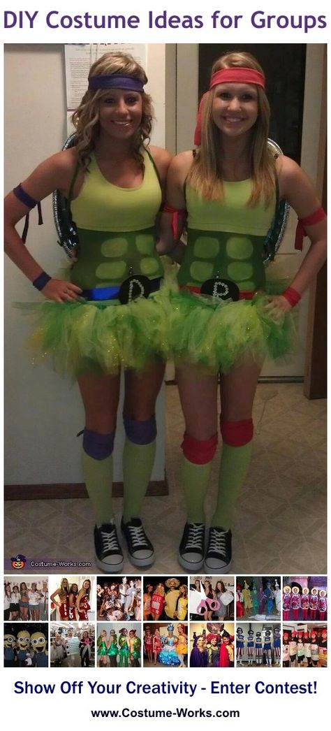 Ninja Turtles! DIY Halloween Costume Ideas Ninja Turtles Costume, Turtle Costumes, Costume Works, Diy Kostüm, Diy Halloween Costume, Homemade Costumes, Halloween 2014, Halloween Costume Contest, Fantasias Halloween