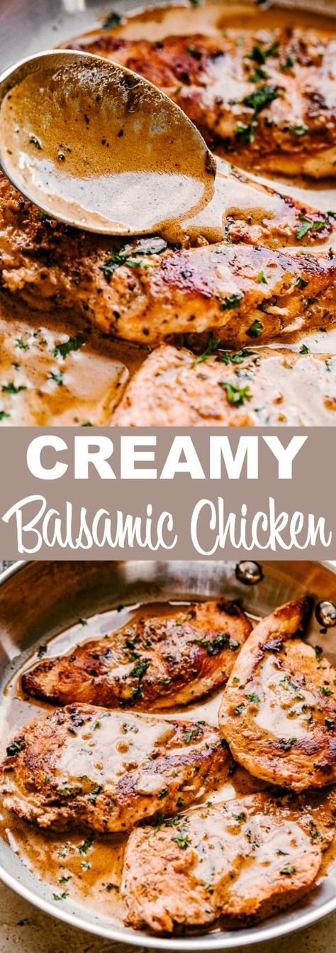 Skillet Balsamic Chicken, Creamy Balsamic Chicken, Balsamic Chicken Breast, Stovetop Chicken, Easy Chicken Breast, Zucchini Chips, Balsamic Chicken, Holiday Menus, Health Dinner Recipes