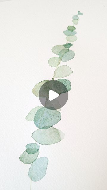 Eucalyptus Leaves Watercolor, Simple Watercolor Leaves, Watercolor Frame Border, Eucalyptus Art, Leaf Print Art, Eucalyptus Watercolor, Watercolor Eucalyptus, Watercolor Video, Ink Drawings